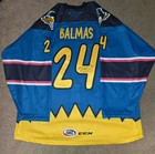 Mitchell Balmas Springfield Thunderbirds Iceotopes Simpsons Warm Up Worn Jersey