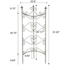 Wrought Iron Garden Fence Panel Decorative Metal Border Rustic Outdoor Green