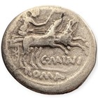 C  Maianius 153 B c Silver Denarius Roman Republic Biga Ancient Silver Coin 8s