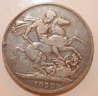1822 England 1 Crown  Tertio On Edge - Also Small Hole On Edge See Photo