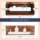 Luxe Designs Legazo Large Wood Cable Management Box  Power Strip Cord Hider