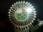 Southwest American Indian Embroidered Sunface Hopi Figures Framed Art Shadowbox