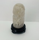 Very Rare Antique Chinese Reticulated Pale White Jade Hat Finial 