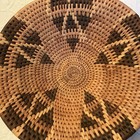 Vintage Botswana Coiled Basket 10  Flight Of The Swallows Pattern Woven Tray