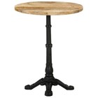 Vidaxl Bistro Table Natural Mango Wood  Black Rough Mango Wood  Cast-iron
