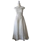 Vintage Corset Wedding Gown  Crystal Embellishment  Romantic bridal ivory  S 4 6