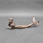 Cast Iron Mermaid Figurine Nautical Decor 10 Inch