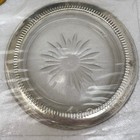 Nos Leonard Coaster Set Crystal Silver Plate Vintage Starburst Italy 4pc