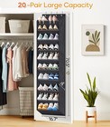 Kimbora 10 Tier Over The Door Shoe Organizer With Large Pockets Hanging Rack