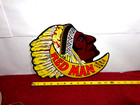 Vintage 10x10 In Red Man Indian Chewing  Tobacco Adv   Sign Heavy Metal  -s343 J