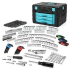 Duratech 497 Pcs Mechanics Tool Set W sae And Metric Sockets W 3 Drawer Tool Box
