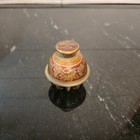 Antique Indian Brass Claw Foot Bell With Hand-painted Floral Enamel  Early 20th