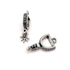 Silver Cowboy Spur Charms  23x12mm - Us Seller