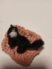 Dollhouse Miniature Tuxedo Kitty Cat Needle Felted And or Polymer Clay 1 In Wow