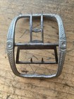 Antique 18th C Rev War Era Shoe Buckle Hand Forged Silver And Forged Steel