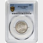 Canada  1929 George V 25 Cents pcgs Ms 63  2 690 562 Mintage 