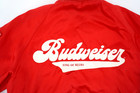 Vintage Anheuser-busch Budweiser Red Satin Snap Jacket Usa Made Size Medium