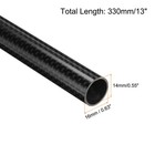 2pcs Carbon Fiber Tubes 14x16x330mm Glossy Surface 3k Roll Carbon Round Tube
