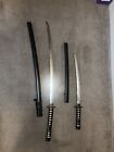 2pc Vintage Asian Japanese Samurai Katana Traditional Swords 