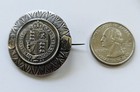 Beautiful Cased Into A Brooch   1887 Queen Victoria Silver Jubilee Head Shilling