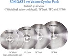 Low Volume Cymbal Pack Quiet Cymbal Set 14 hi-hats 16 crash 18 crash 20 ride