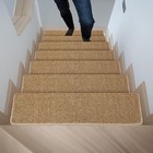 15 Pcs Bullnose Carpet Stair Treads Non Slip Stairs Treads Washable Bullnose