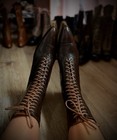 1890s Espresso Leather Victorian Boots 
