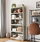 Brown Wood 5 Shelf Bookcase Bookshelf Storage Display Library Cabinet Shelves