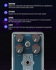      Donner Lax Comp Compressor Effects Pedal Classic Peak Limiter 2 Band Eq Boost