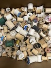 Lot Of 200 Wooden Thread Spools-many Brands-all Sizes-many With Paper Labels