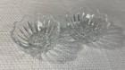 Candle Holder Set Of 2 Round Scalloped Edge Crystal Glass Dinner Table Decor