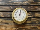 Vintage Mariner Brass Quartz Wall Clock Clinometer Reclaimed Nautical