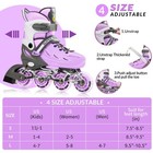 Adjustable Inline Skates For Kids 4-12  Light Up Wheels  Roller Blades For Indoo