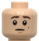 Lego New Light Nougat Minifigure Head Dual Sided Mole On Cheek Scared Piece