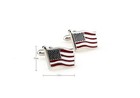 Flag Usa Pair Cufflinks Waving Silver Wedding Fancy Gift Box   Polishing Cloth