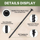 Lag Screws 6 Inch  Structural Wood Screw  14 X 6  50-pcs Heavy Duty Construction