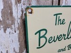 Vintage Beverly Hills Hotel Porcelain Sign Old Sunset Boulevard California Motel