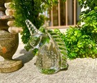 Vintage Hand Blown Art Glass Unicorn Paperweight Controlled Bubbles Figurine