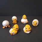 Vtg Hatching Easter Baby Chicks     Scioto Ceramic Mold Hand Painted Set Of 6 Cute