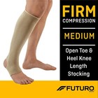 3m Futuro Compression Firm Open Toe open Heel Length Stocking Size Medium  Beige