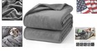 Fleece Grey Full Blanket  Super Soft Flannel Fuzzy Plush Cozy Blanket For All   