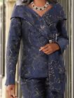 Size 16 Ashro Blue Gold Formal Wedding Church Dinner Party Bettie Pant Suit