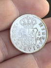 Very Interesting 1777 2 Reales Spanish Colonial Silver Plated Old Coin Forgery