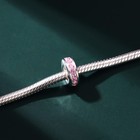 Spacer Charms Bead With Clear Cz 925 Sterling Silver Spacer Charm Fits  C