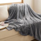 Bedsure Fleece Throw Blanket Grey 50x60 Inches Couch Sofa Travel Camping
