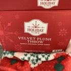 Holiday Time Velvet Plush Throw Christmas Quilt Design 50  X 60  New