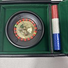 Mini Roulette Wheel 5    Casino Game Set Chips Felt Board Storage Case No Ball