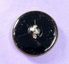 Vintage Extra Large 2-piece Metal Button - Gold Floral W cut Steel Center