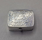 Vintage Sterling Silver Small Rectangular Pill Snuff Box By C M E Jewellery Ltd