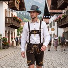 Bavarian Lederhosen Hat Grey With Feather Oktoberfest Hats For Men German Outfit